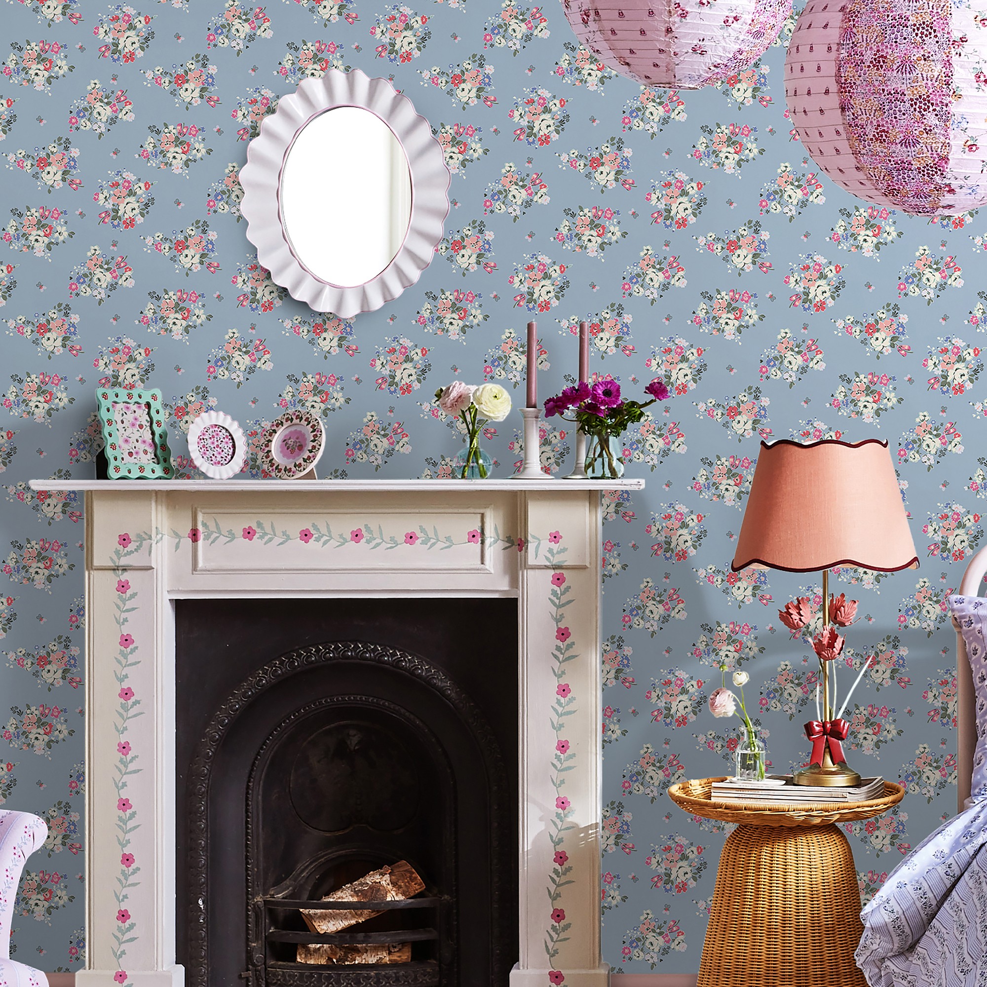 Clifton Floral Wallpaper 125507 By Cath Kidston In Blue